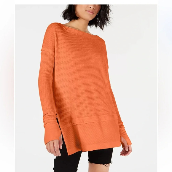 FREE PEOPLE We The Free North Shore Thermal Top Long Line Sz XS - Picture 1 of 10